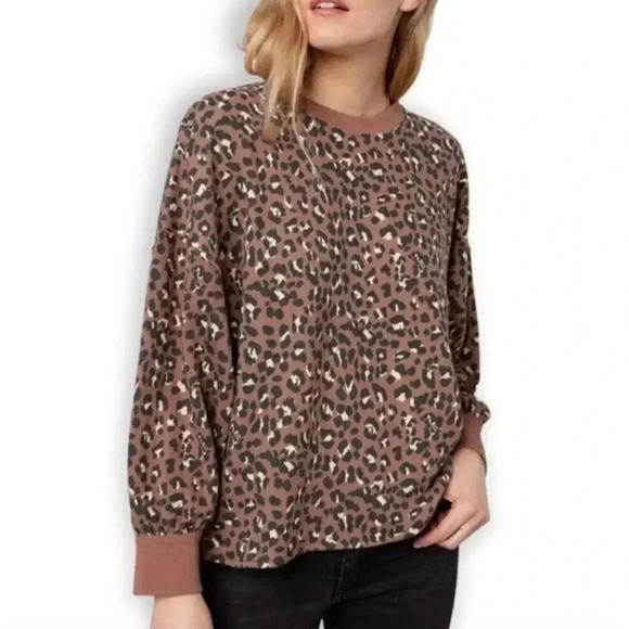 Rails Sweaters - Rails Reeves Mountain Leopard crew neck sweater size M New